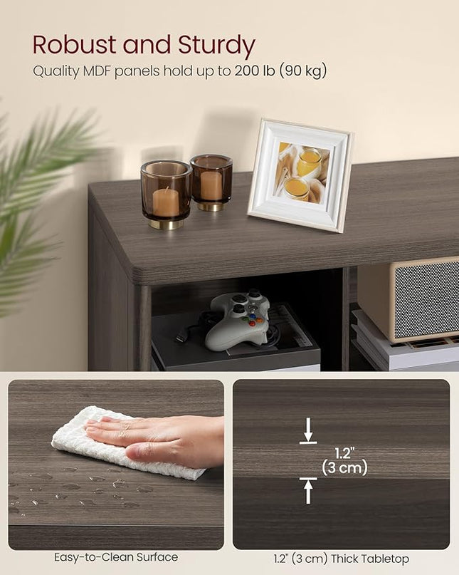VASAGLE TV Stand for TVs up to 75 Inches, Entertainment Center with Storage Shelves, TV Console Table, Easy to Assemble, TV Cabinet for Living Room, Bedroom, Chestnut Brown ULTV112K01 - LeafyLoom