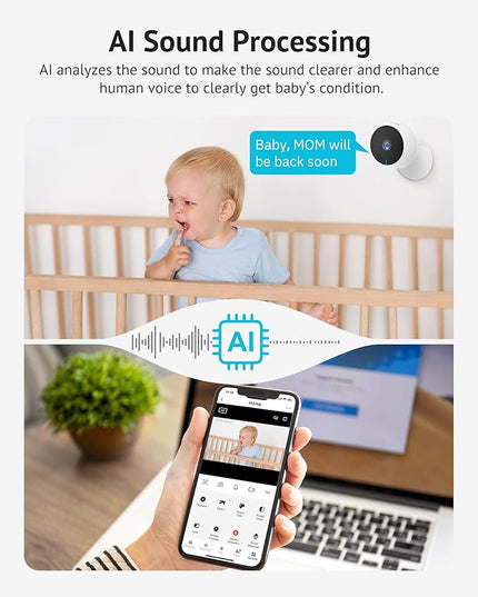 LaView 5MP 3K Cameras for Home Security Indoor,Home Security Camera for Baby/Elder/Pet/Nanny,Baby Cam Starlight Sensor Color Night Vision,US Cloud Service,Compatible with Alexa LaView