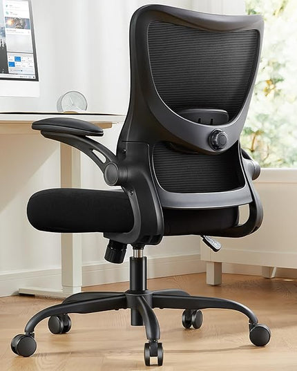 Marsail Office Chair Ergonomic Desk Chair with 3 Ways PU Armrests and Adjustable Lumbar Support Breathable Mesh Computer Chair Executive Rolling Swivel Comfy Task Chair for Home Office Gaming - LeafyLoom