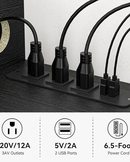 FABATO 59'' Floating TV Stand with LED Light Power Outlet, Floating Shelf for Under TV Wall Mount with Storage Shelf, Media Console Entertainment Center for Living Room, Black - LeafyLoom