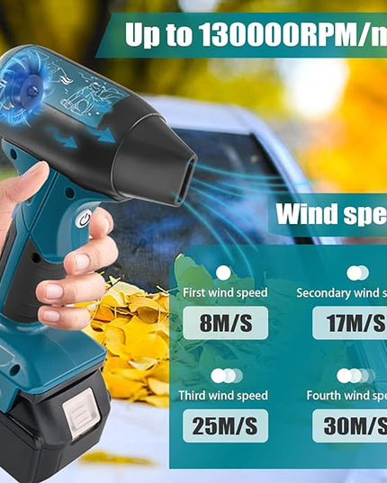 Mini Jet Blower Portable Violent Turbo Fan for Makita 18V Battery, 4-Speed Wireless High Speed Handheld Fan, for Computer Key Board Cleaning,Hair Drying,Camping,Outdoors,Car (No Battery) - LeafyLoom