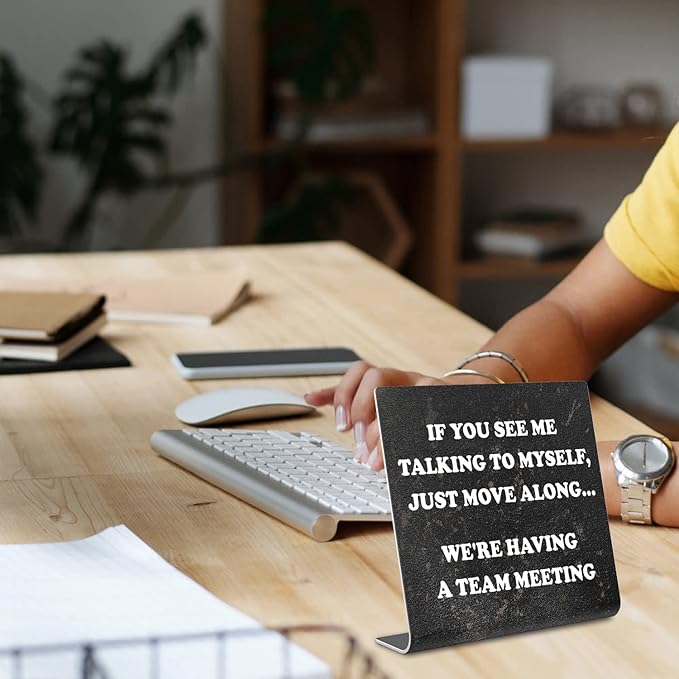 Funny Office Desk Signs, Funny Coworker Gifts for Women Friends, Boss, Colleague, Humorous Decorations On Shelf Table Desk for Home Office dksg14 - LeafyLoom