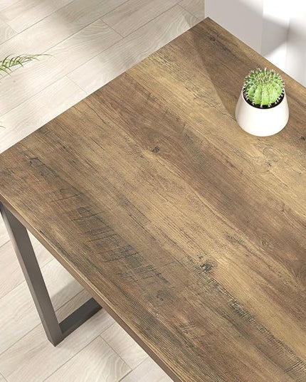 FOLUBAN Modern Home Office Desk, Rustic Wood and Metal Computer Desk, Industrial Study Writing Gaming Table Workstation, Vintage Laptop PC Desk, Oak 47 Inch - LeafyLoom