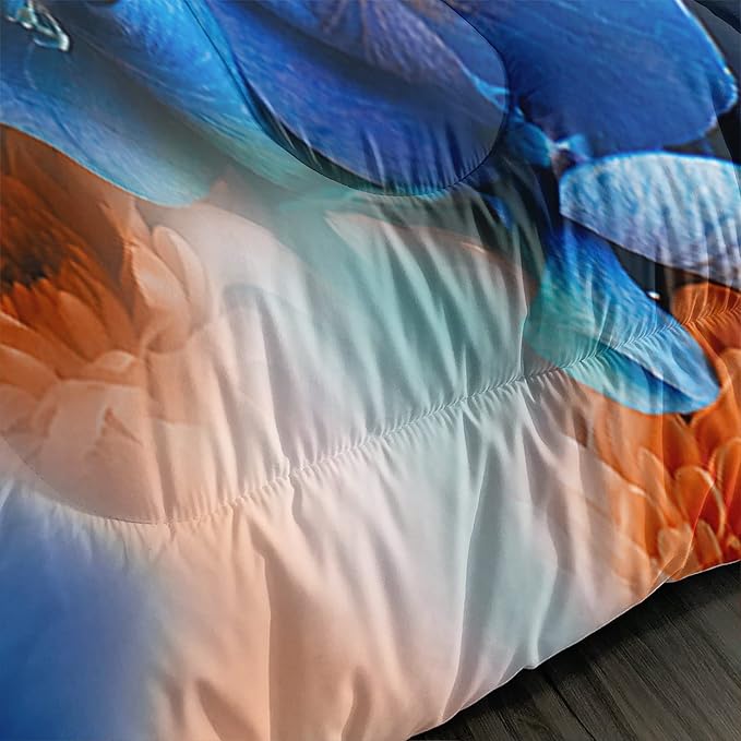 CVHOUSE Butterfly Bedding Set,Butterfly Comforter Full,Butterfly Comforter Set for Girls Kids Teens,Butterflies Quilt Set with 1 Comforter and 2 Pillow Cases- 3 Piece - LeafyLoom