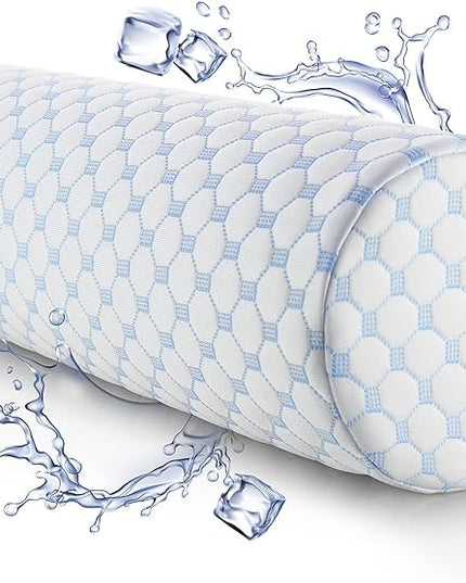 Nestl Neck Roll Pillow for Pain Relief - Premium Memory Foam – Bolster Pillow for Sleeping with a Breathable Cooling Cover - Comfy Cylinder Neck Roll Pillow - LeafyLoom