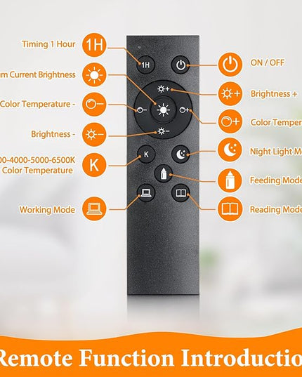 Floor Lamp with Remote, 2 in 1 Dimmable Standing Lamp for Reading, 76" Tall Lamp with Stepless Adjustable 3000K-6500K Colors, Black Torchiere Lamp for Living Room Bedroom Office, E26 LED Bulb Included - LeafyLoom