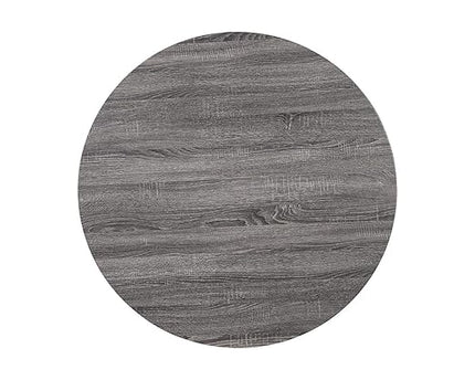Signature Design by Ashley Centiar Mid Century Round Dining Room Table with Metal Legs, Gray & Black - LeafyLoom
