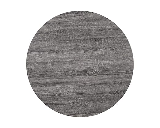 Signature Design by Ashley Centiar Mid Century Round Dining Room Table with Metal Legs, Gray & Black - LeafyLoom