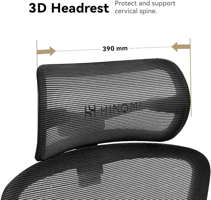 HINOMI H1 Classic V3 Ergonomic Office Chair with Lumbar Support - Comfy Computer Chair with Mesh, Home Office Desk Chair with Adjustable Arms, Comfortable Office Chair Back Support (with Headrest) - LeafyLoom