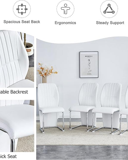 NicBex Haerin-SD-00292-LWJ Dining Chairs, 17.5"x16.6"x37.6", White - LeafyLoom
