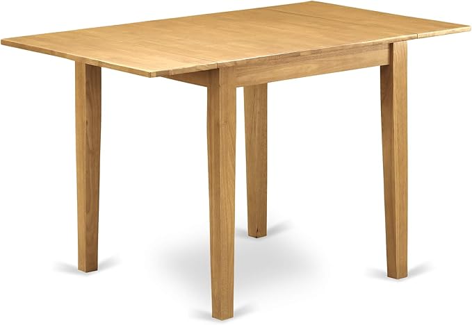 East West Furniture NDAN3-OAK-C Norden 3 Piece Set for Small Spaces Contains a Rectangle Dining Room Table with Dropleaf and 2 Linen Fabric Upholstered Chairs, 30x48 Inch, Oak - LeafyLoom