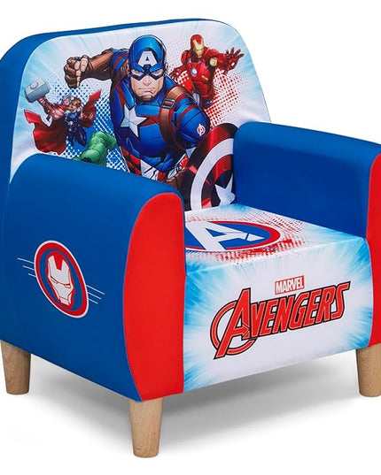 Delta Children Marvel Avengers Foam Chair for Kids, Blue - LeafyLoom