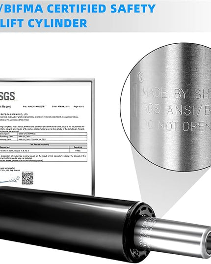 Adjustable Gas Lift Cylinder for Office Chairs, Black, 1000LBS Capacity - LeafyLoom