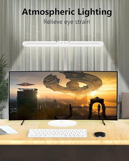 Micomlan Architect Desk Lamp for Home Office, 24W Adjustable Led Desk Light with Remote, 1500LM Bright Dimmable Computer Table Light Rotatable Office Lamp with Base for Cafting Monitor - LeafyLoom