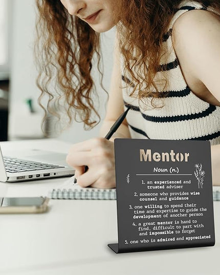 Afterprints Mentor Gifts for Women Men Thank You Gifts For Mentor Leaving Going Away Retirement Appreciation Boss, Coworker, Teacher, Counselor, Coach Office Desk Decor (black) XLK09 - LeafyLoom