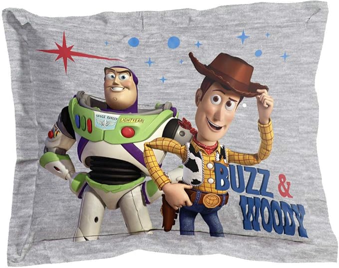 Jay Franco Disney Pixar Story 4 All The Twin/Full Comforter & Sham Set - Super Soft Kids Reversible Bedding Features Woody & Buzz Lightyear - Fade Resistant Microfiber(Official Disney Pixar Product) - LeafyLoom