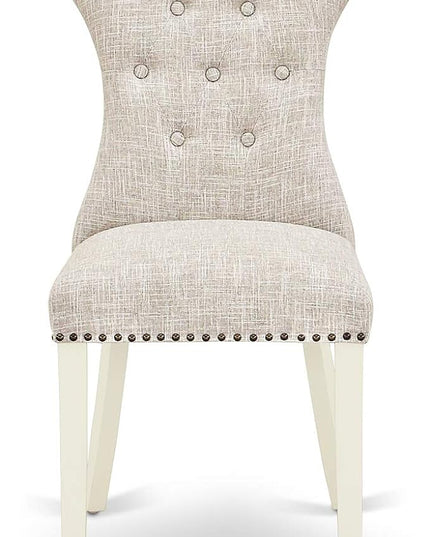 East West Furniture DMGA3-LWH-35 3 Piece Dinette Set for Small Spaces Contains a Round Dining Table with Dropleaf and 2 Doeskin Linen Fabric Parsons Dining Chairs, 42x42 Inch, Linen White - LeafyLoom