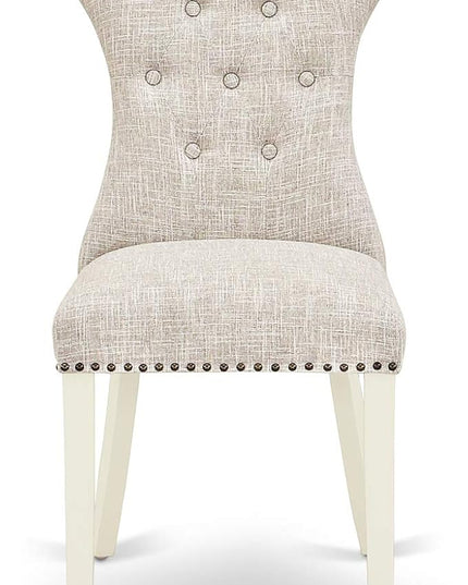 East West Furniture DMGA5-LWH-35 5 Piece Modern Dining Table Set Includes a Round Wooden Table with Dropleaf and 4 Doeskin Linen Fabric Parsons Dining Chairs, 42x42 Inch, Linen White - LeafyLoom
