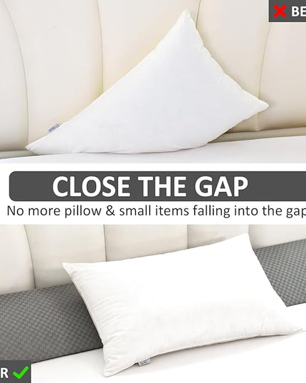 Wedge Pillow for Headboard - Queen Size Bed Wedge Pillow Headboard, Bed Wedge Gap Filler, Pillow Wedge for Headboard Gap - Fill The Gap (0-8") Between Headboard and Mattress (60"x10"x6") - LeafyLoom