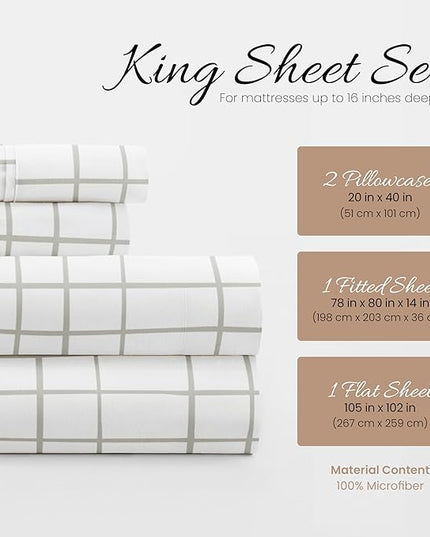 Linen Market 4 Piece California King Bedding Sheet Set (Light Gray) - Sleep Better Than Ever with These Ultra-Soft Cooling Bed Sheets for Your California King Size Bed - Deep Pocket Fits 16" Mattress - LeafyLoom