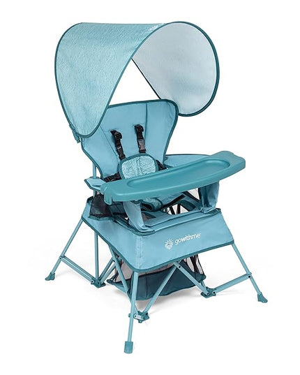 Baby Delight Go with Me Venture Portable Chair | Indoor and Outdoor | Sun Canopy | 3 Child Growth Stages | Blue Wave - LeafyLoom