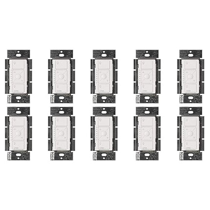 Lutron Caseta Original Smart Dimmer Switch ELV+ (Lutron Hub Required), 250W LED, Single-Pole/3-Way, Neutral Required, PD-5NE-WH 10-PACK, White, 10 Pack Lutron