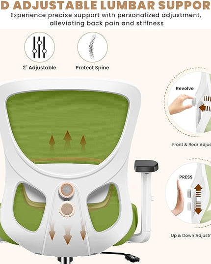 Office Chair Ergonomic Desk Chair with Adjustable Lumbar Support, Swivel Comfy Computer Chair Heavy Duty Executive Chair for Home Office - LeafyLoom