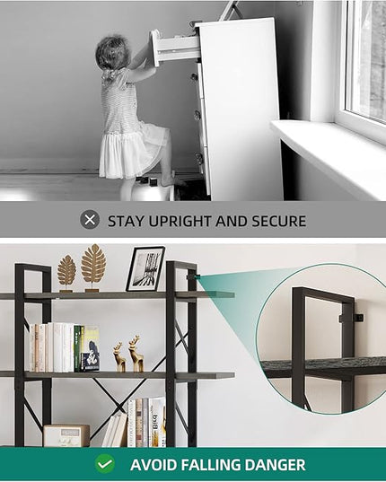 YITAHOME 5 Tier Bookshelf, 70.9" Tall Industrial Bookcase, Wide Open Display Storage Book Shelf for Living Room/Bedroom/Home/Office, Charcoal Gray - LeafyLoom