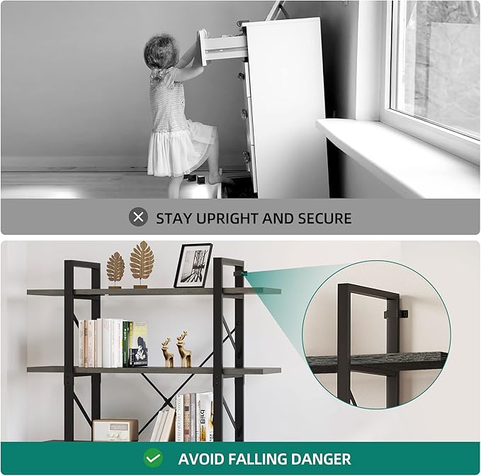 YITAHOME 5 Tier Bookshelf, 70.9" Tall Industrial Bookcase, Wide Open Display Storage Book Shelf for Living Room/Bedroom/Home/Office, Charcoal Gray - LeafyLoom