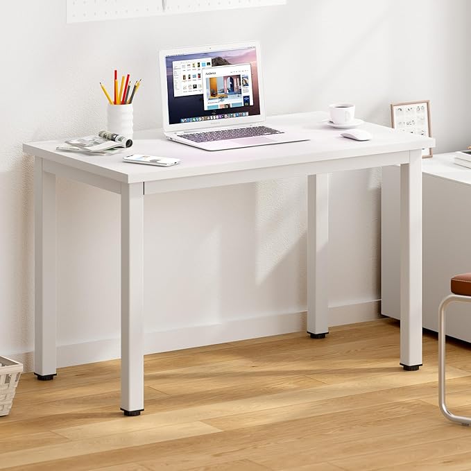 DlandHome Computer Desk, 31.5 inch Modern Simple Desk Computer Table Study Writing Desk for Home Office, White - LeafyLoom