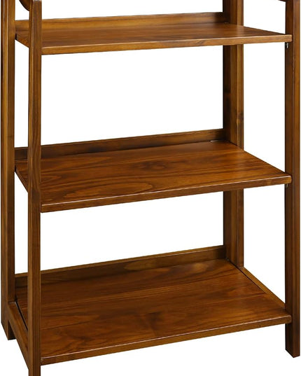 Casual Home Stratford 3-Shelf Folding Bookcase-Warm Brown - LeafyLoom