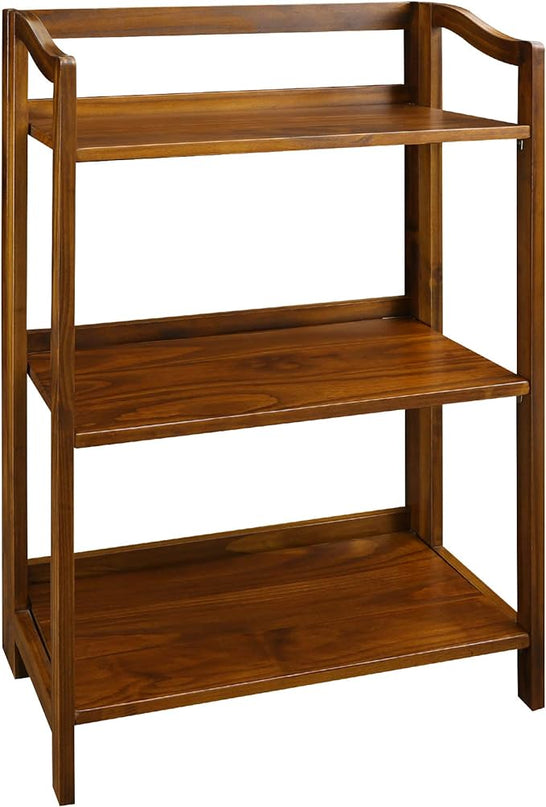 Casual Home Stratford 3-Shelf Folding Bookcase-Warm Brown - LeafyLoom