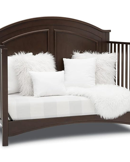 Delta Children Perry 6-in-1 Convertible Crib - Greenguard Gold Certified, Walnut Espresso - LeafyLoom