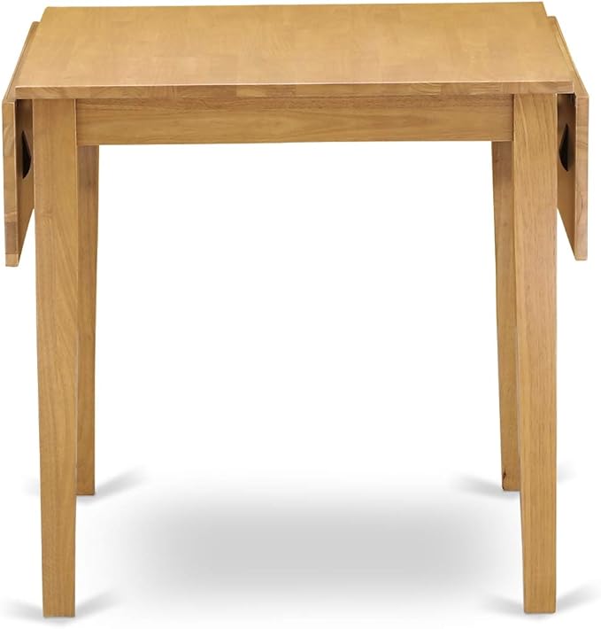 East West Furniture 1NDAB3-OAK-04 3 Piece Kitchen Set Contains a Rectangle Table with Dropleaf and 2 Light Tan Linen Fabric Parson Dining Room Chairs, 30x48 Inch - LeafyLoom