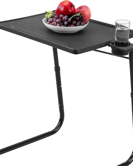 TV Tray Stand is an Adjustable Angle Sofa Stand Coffee Table with six Height adjustments and Three Angles,Retractable Cup Holder, Convenient and Comfortable tv Tray - LeafyLoom