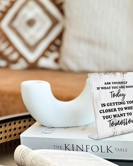 Inspirational Quotes Desk Decor Gifts for Women, Motivational Desk Decor for Office, Decoration On Shelf Desk for Living Room Home Office Gift for Friends Coworker Teacher Nurse Worker dksg5 - LeafyLoom