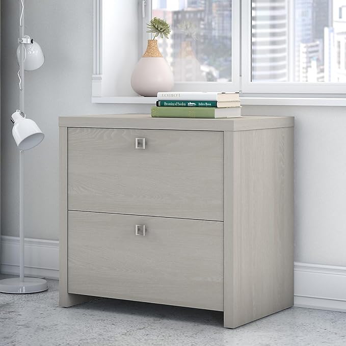 Office by kathy ireland KI60202-03 Echo 2-Drawer Lateral File Cabinet, Letter/Legal, Gray Sand, 32-Inch - LeafyLoom