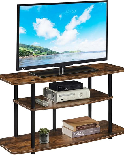 Convenience Concepts Designs2Go 3-Tier Wide TV Stand, 42", Barnwood/Black - LeafyLoom