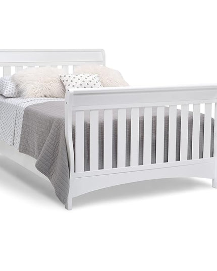 Delta Children Bentley S Series 4-in-1 Convertible Baby Crib, White - LeafyLoom