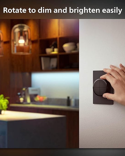 Philips Hue Wall Tap Dial Light Switch, Portable, Black - 1 Pack - Requires Hue Lights and Hue Bridge - Smart Home - Easy, No-Wire Installation PhilipsHue