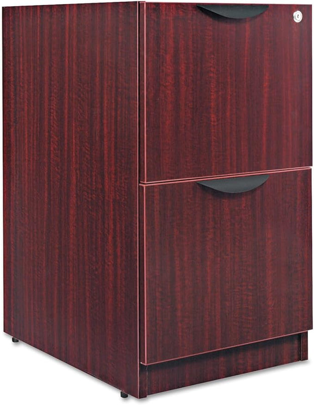 Alera Alera Valencia Series Full Pedestal File, Left Or Right, 2 Legal/Letter-Size File Drawers, Mahogany, 15.63" X 20.5" X 28.5" - LeafyLoom