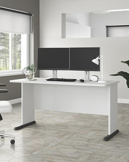 Bush Business Furniture Studio A 60-inch W Computer Desk, White (SDD160WH) - LeafyLoom