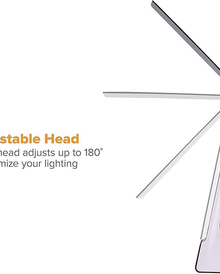 Bostitch Office KT-VLED1810-BLK Powered Rechargeable Battery LED Desk Lamp, 3 Color Temperatures, Flip Open, Black - LeafyLoom