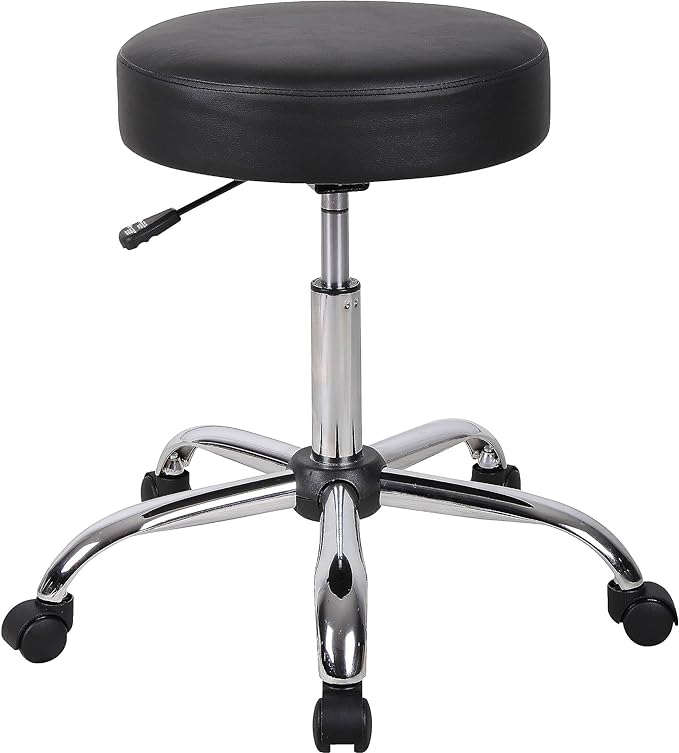 Boss Office Products Be Well Medical Spa Stool in Black - LeafyLoom