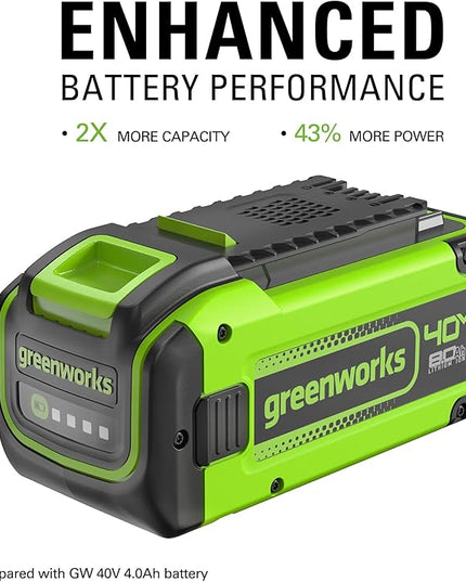 Greenworks 40V (165 MPH / 660 CFM / 75+ Compatible Tools) Cordless Brushless Backpack Leaf Blower, 8.0Ah Battery and Charger Included, Green - LeafyLoom