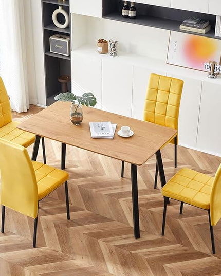 NicBex Dining Table Kitchen Table Modern Design Rectangle MDF Restaurant Wooden Dining Table with Metal Frame, Easy Assembly, Walnut - LeafyLoom