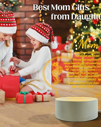 Lovely Mother-Best Mom Birthday Gifts from Daughter Son，Mom Night Light，Room Decoration Mom's (1 Pack) - LeafyLoom