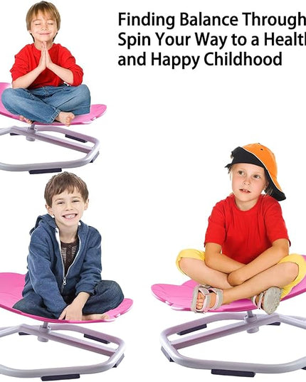 Autism Kids Swivel Chair, Spinning Chair for Kids Sensory, Kids Swivel Chair Sensory, Sensory Toy Chair, Carousel Spin Sensory Chair, Training Body Coordination (Rose) - LeafyLoom