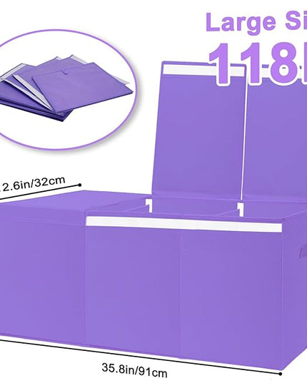 Extra Large Toy Box for Girls Boys - Collapsible Toy Chest Boxes Organizers and Storage for Nursery,Playroom,Office (Violet) 35.8"x12.6"x16" - LeafyLoom