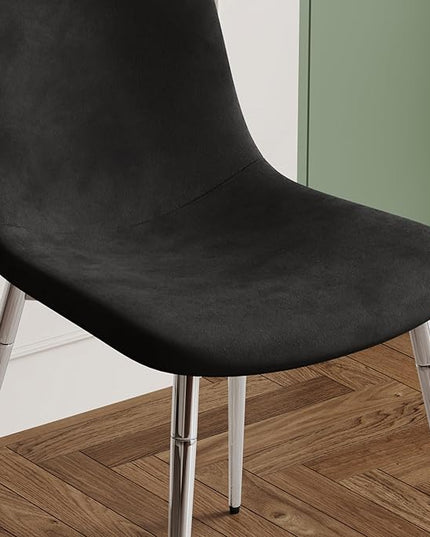 NicBex Haerin-SD-00342-LWJ Dining Chairs, 17.7"x19.7"x34.3", Black and Silver - LeafyLoom